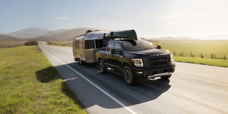2023 Nissan Titan with a trailer